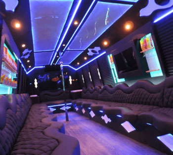AK Limousine Sacramento Party Bus interior